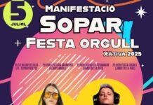 Xàtiva celebra l’Orgull LGTBIQA+ amb manifestació, sopar popular i festa musical aquest 5 de juliol
