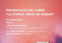 La llibrería La Costera acull demà la presentació del llibre «La Fúmiga, havia de passar»