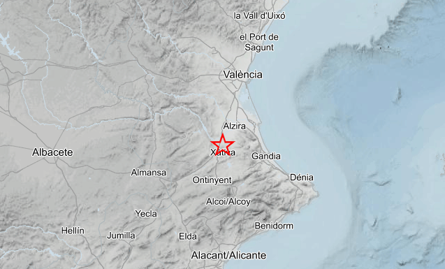 Tres microseismes es registren en les últimes hores prop de Xàtiva