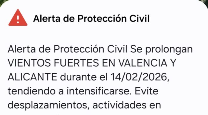 Protecció Civil envia una alerta per vents forts a València i Alacant
